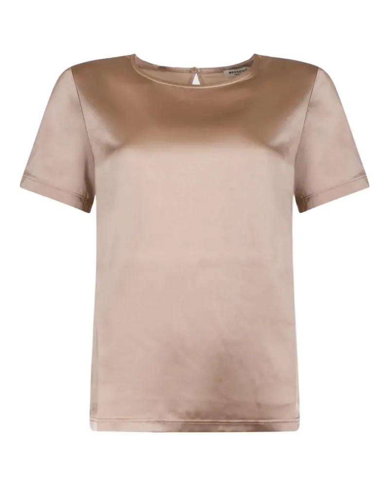 Max Mara satin-finish short-sleeve top - Nude Nude