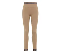 Gestreifte Leggings ohne Nähte - Braun