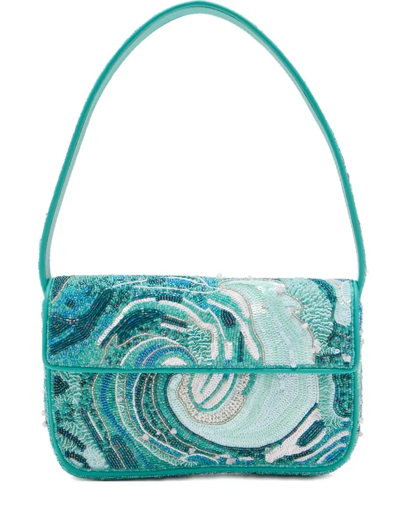 STAUD Schultertasche mit Perlenwellen - Grün Grün