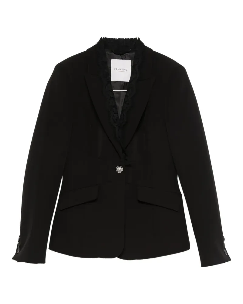 Ermanno Scervino lace-detail single-breasted jacket - Schwarz Schwarz