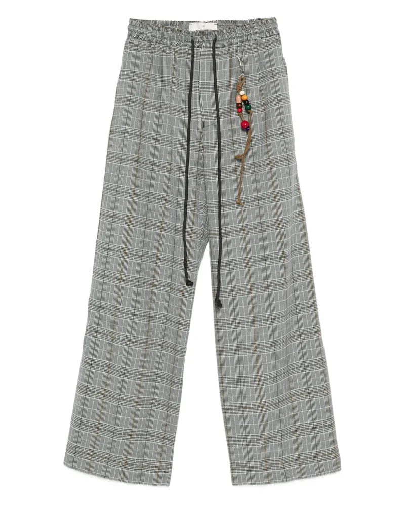 Song For The Mute Karierte Hose mit Kordelzug - Grau Grau