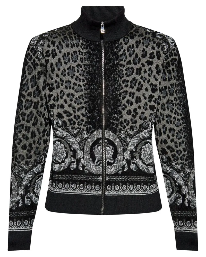 Versace Gemusterter Cardigan Schwarz