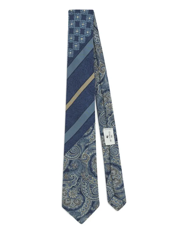 Etro Jacquard-Krawatte im Patchwork-Look - Blau Blau