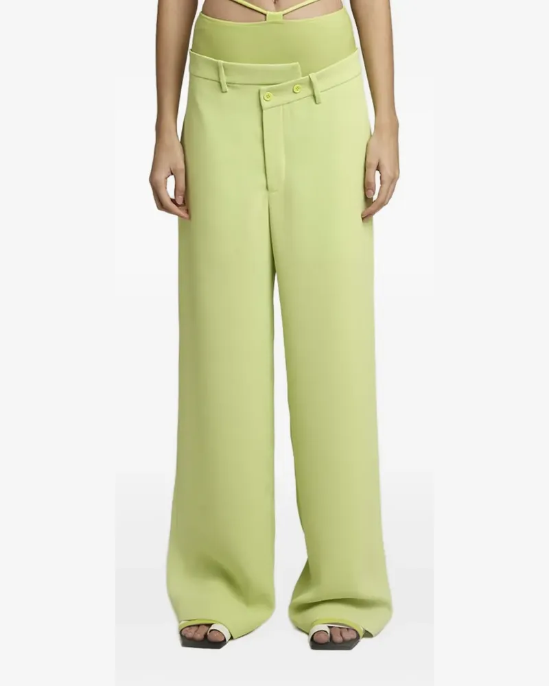 Gloria Coelho Asymmetrische Wide-Leg-Hose - Grün Grün