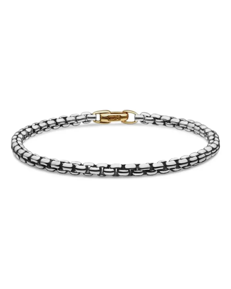 David Yurman DY Bel Aire Box Chain Armband aus 14kt Gelbgold und Sterlingsilber (4mm Silber