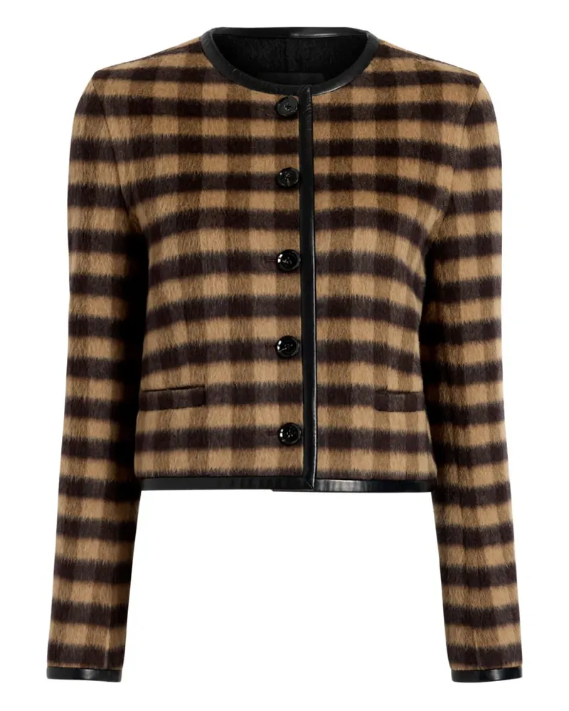Proenza Schouler Cropped-Jacke mit Karomuster - Braun Braun