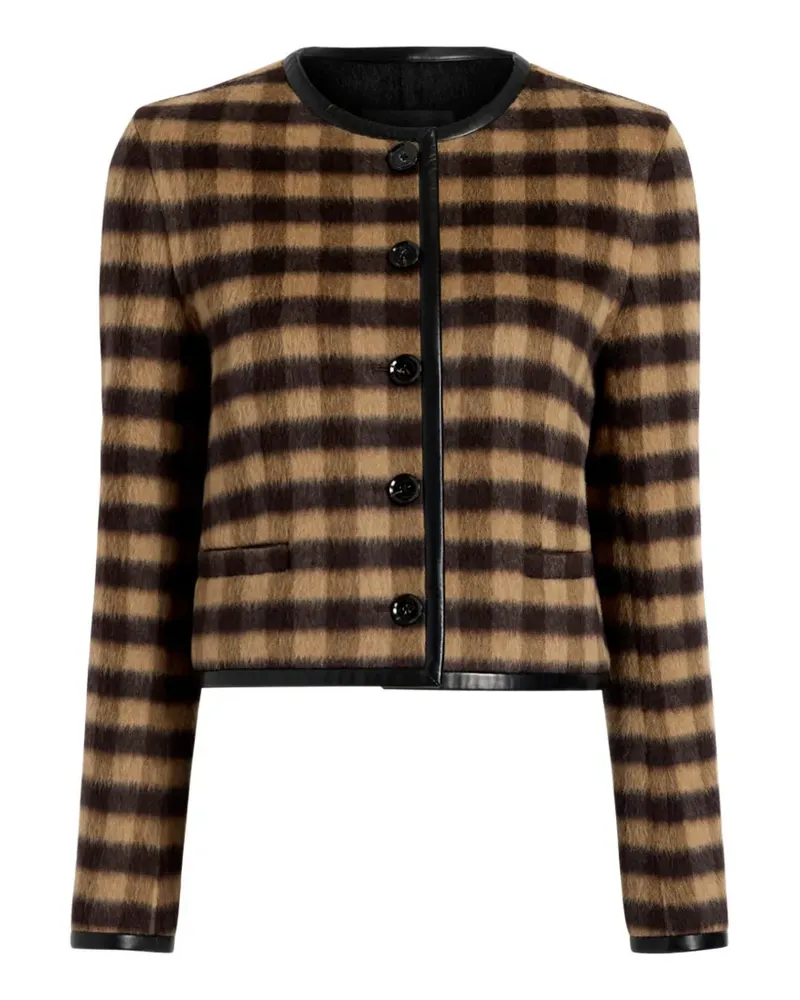 Proenza Schouler Cropped-Jacke mit Karomuster - Braun Braun