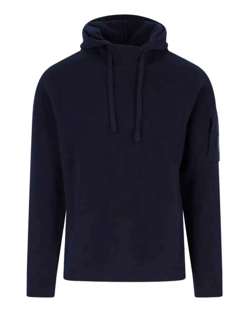 C.P. Company Lens-detail knitted hoodie - Blau Blau