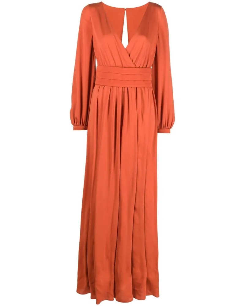 Max Mara Hemdkleid mit Falten - Orange Orange