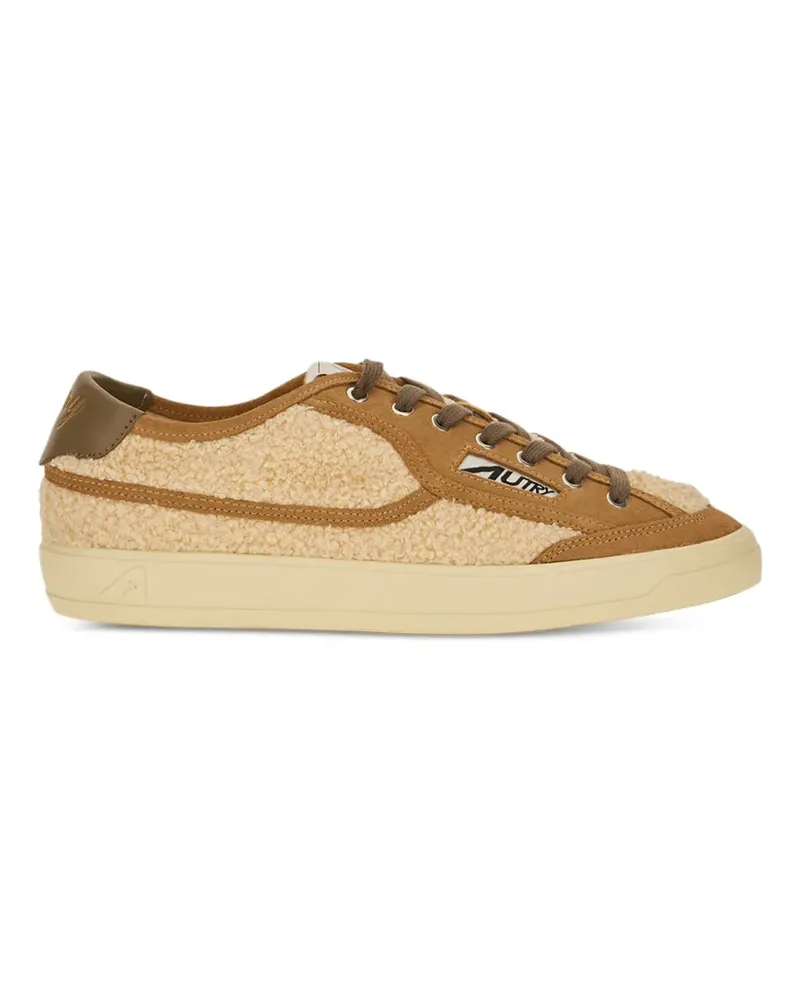 AUTRY Windscape Sneakers in Naturfarbe und Cigar Boucle-Stoff - Nude Nude