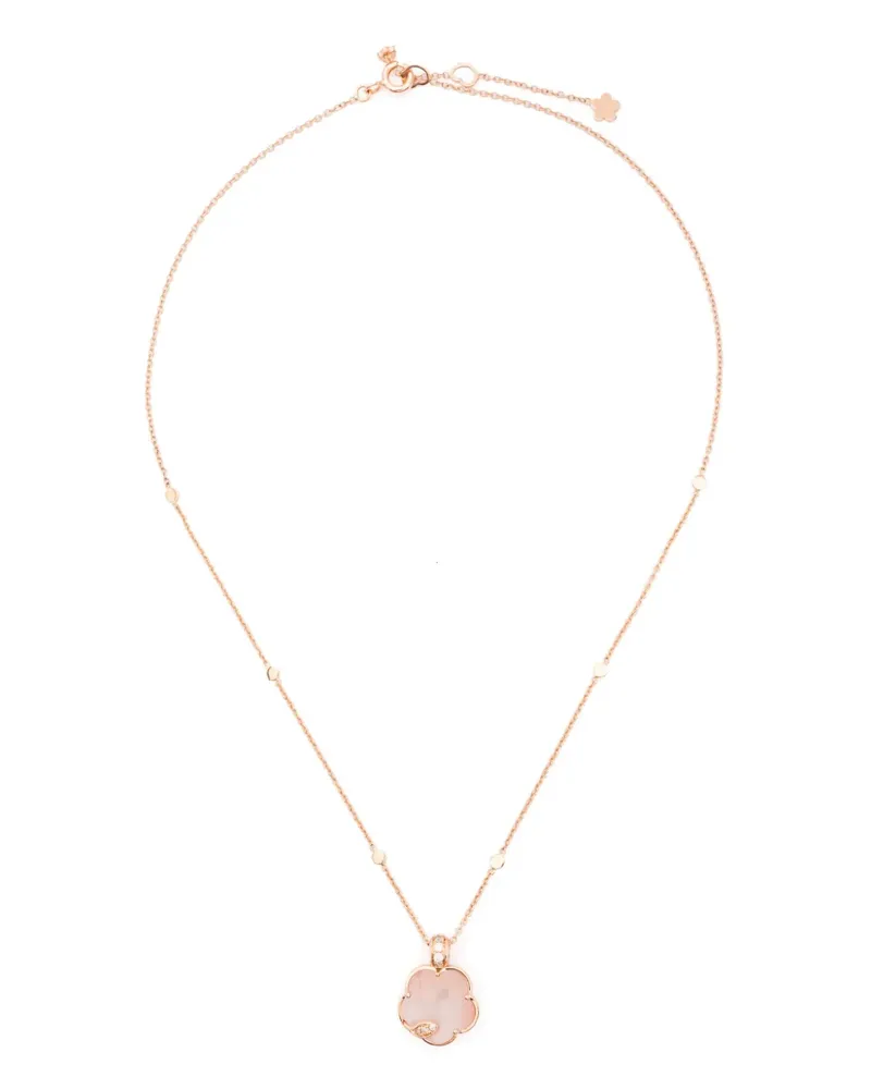 Pasquale Bruni 18kt Petit Joli Lunaire Rotgoldhalskette mit Diamanten - Rosa Rosa