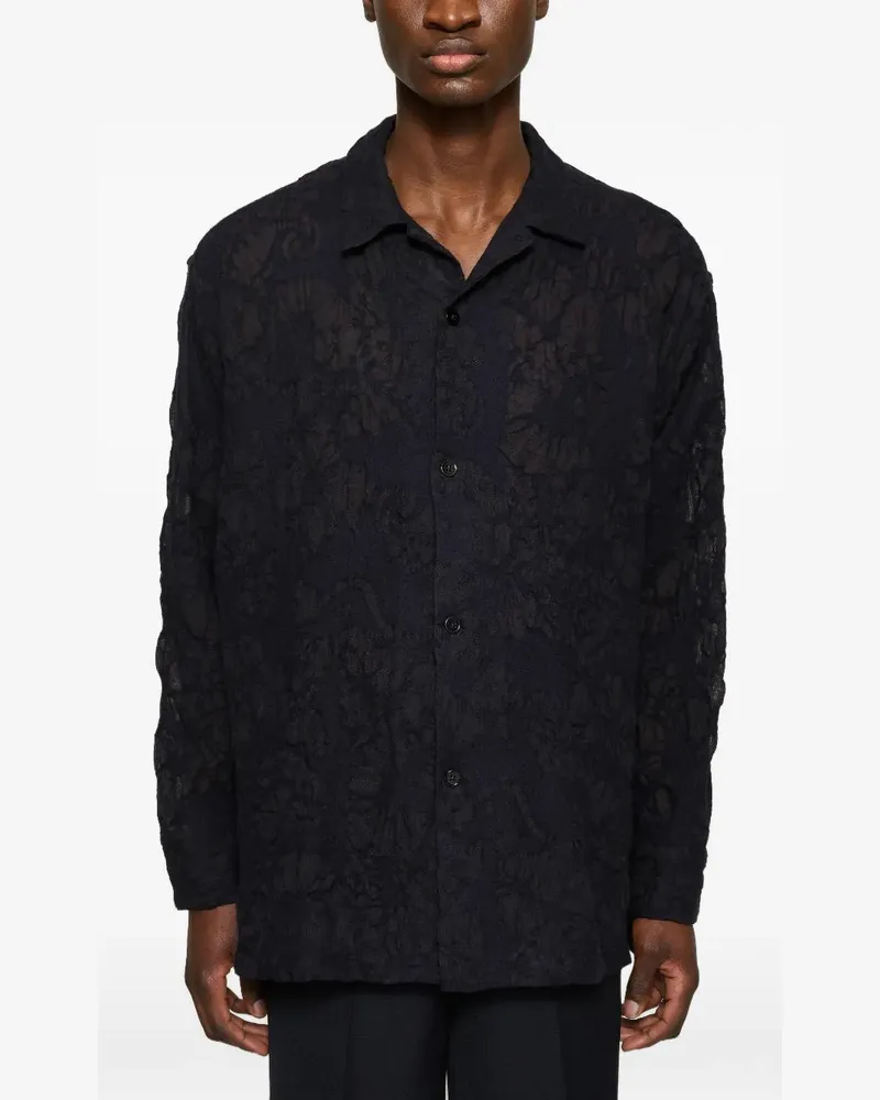 CMMN SWDN Ario button-down wool shirt - Blau Blau