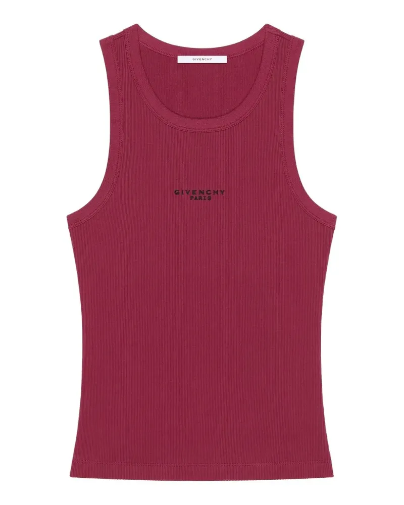 Givenchy logo-lettering ribbed-knit tank top - Rot Rot