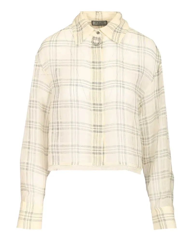Durazzi Milano Kariertes Hemd mit offenem Saum - Nude Nude