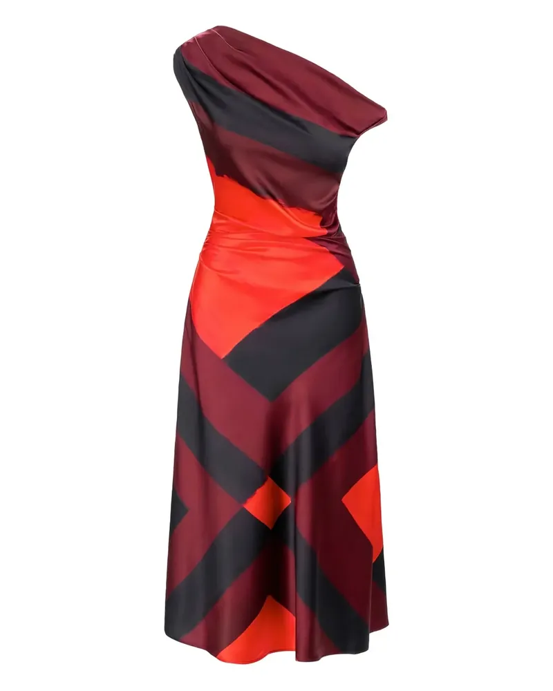STAUD Phare One-Shoulder-Midikleid - Rot Rot