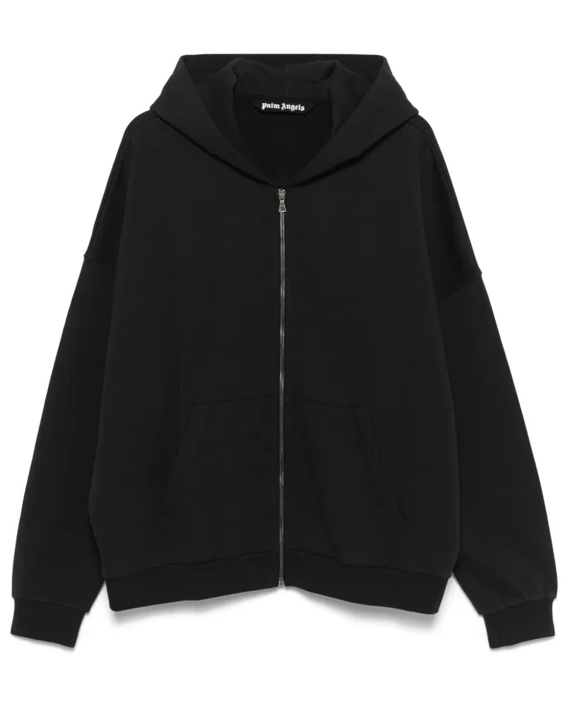 Palm Angels Hoodie mit abgerundetem Logo - Schwarz Schwarz