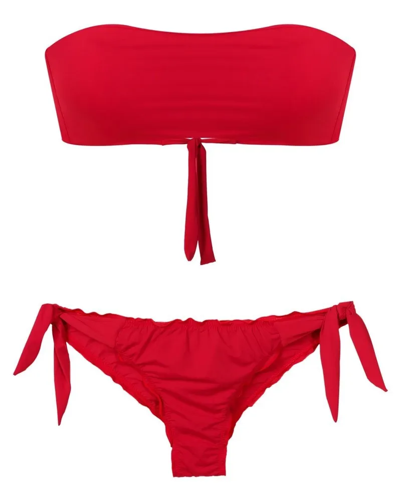 Amir Slama Geraffter Bandeau-Bikini - Rot Rot