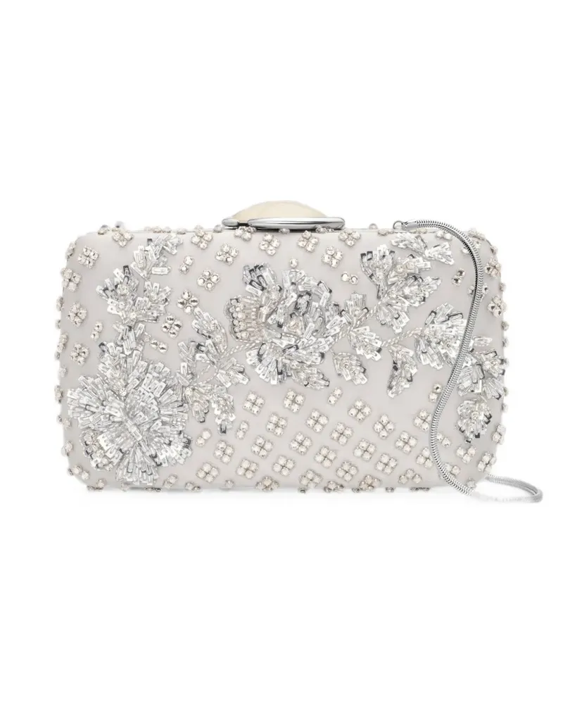 Oscar de la Renta O Minaudière Clutch mit Kristallen - Grau Grau
