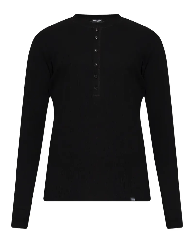 Dsquared2 ribbed-knit long-sleeve T-shirt - Schwarz Schwarz