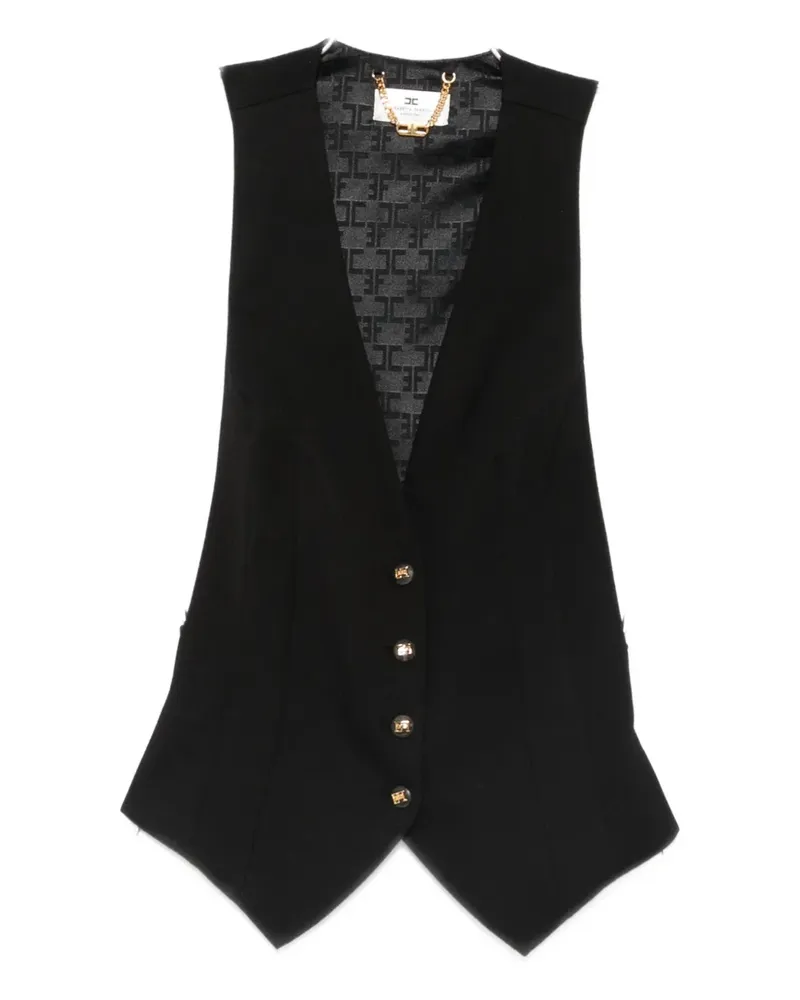 Elisabetta Franchi Weste mit Knöpfen - Schwarz Schwarz