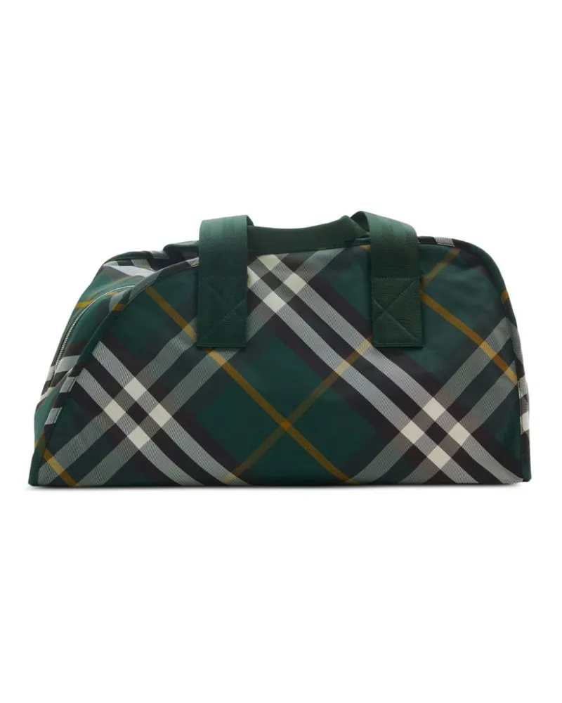 Burberry Mittelgroße Shield Reisetasche mit Check - Grün Grün