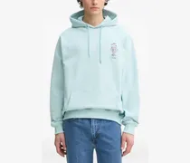 vase graphic-print hoodie - Blau