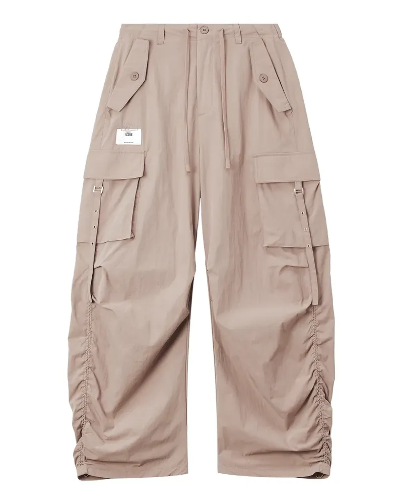 Izzue ruched-detail cargo pants - Nude Nude