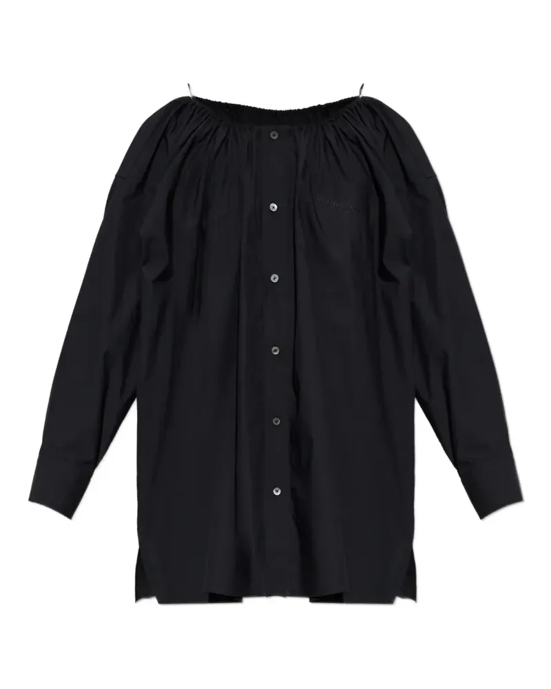 Alexander Wang off-shoulder button-up mini dress - Schwarz Schwarz