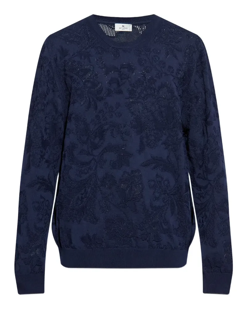 Etro Pullover mit Blumenverzierung - Blau Blau