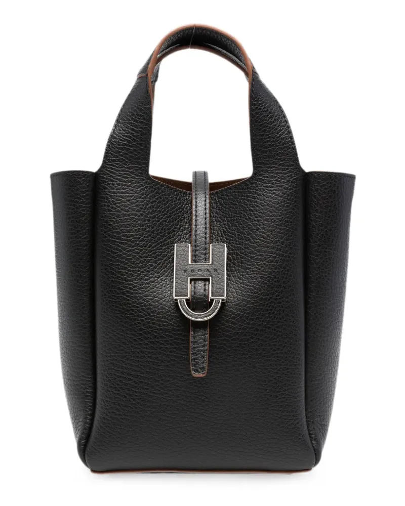 Hogan mini logo-plaque tote bag - Schwarz Schwarz