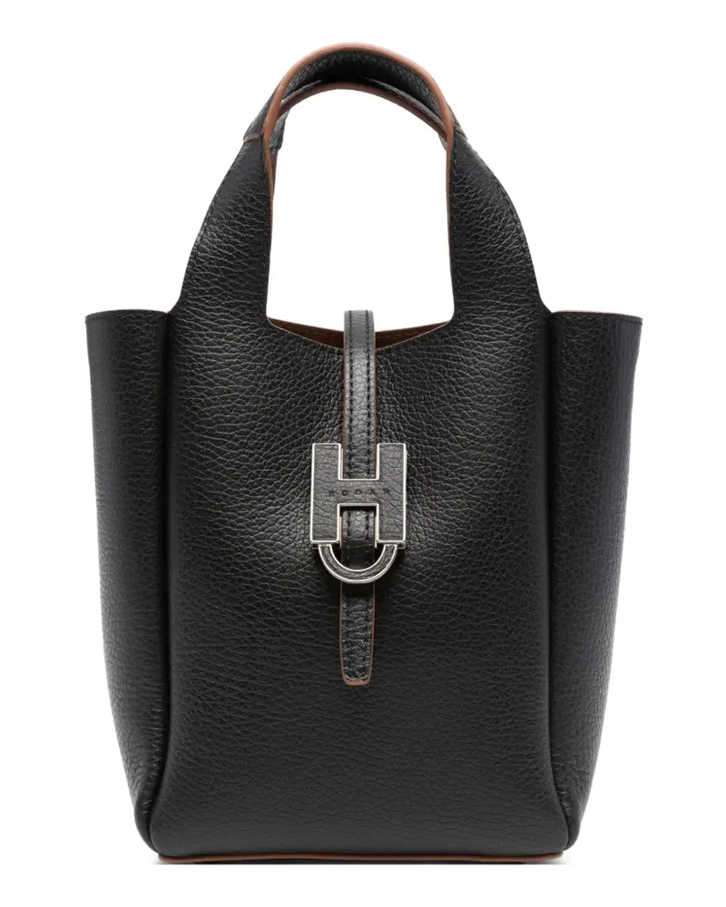 Hogan mini logo-plaque tote bag - Schwarz Schwarz