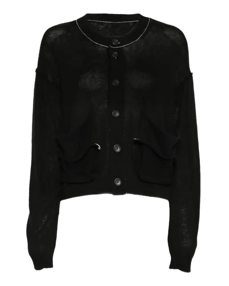 Yohji Yamamoto big-pocket short cardigan - Schwarz Schwarz
