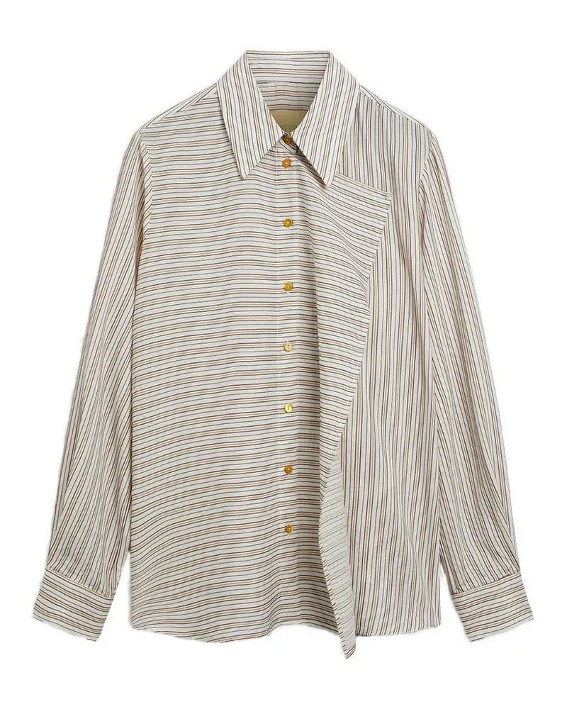 Momoni Gestreiftes Lopez Hemd - Weiß Weiß