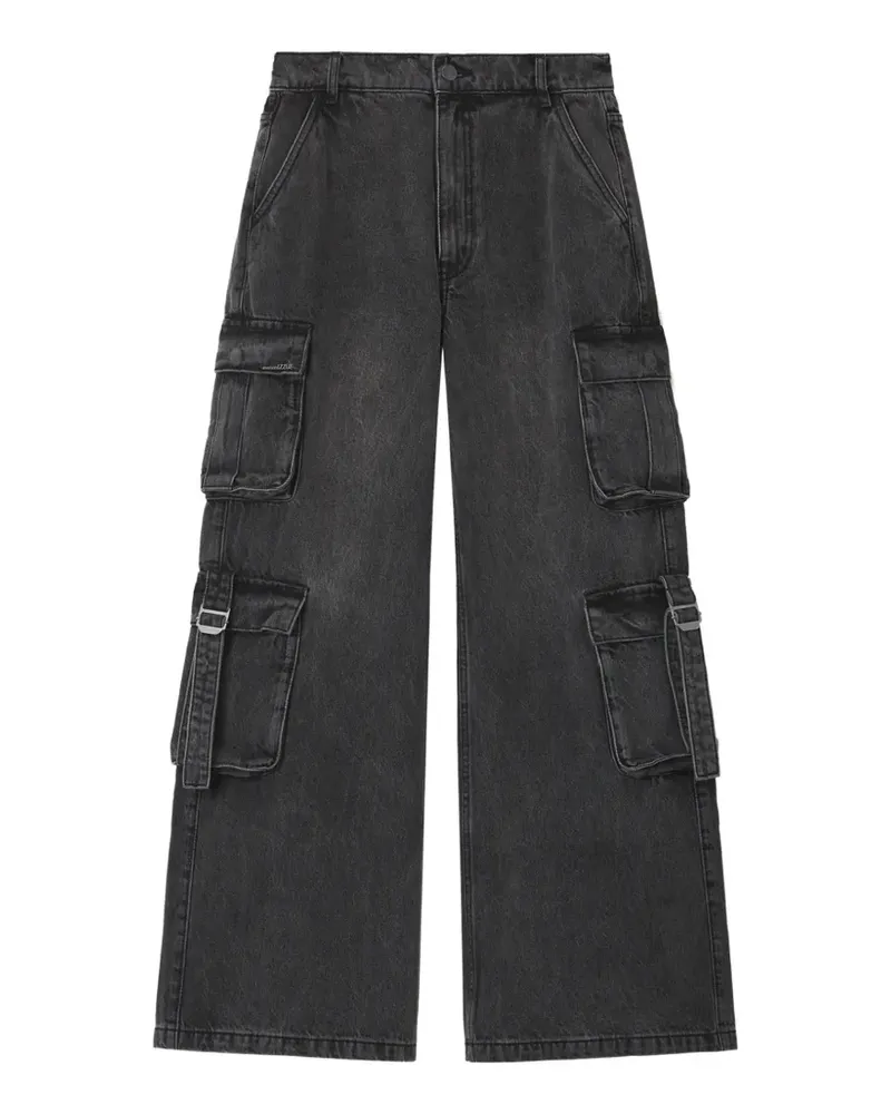 Izzue Wide-Leg-Jeans mit Taschen - Schwarz Schwarz