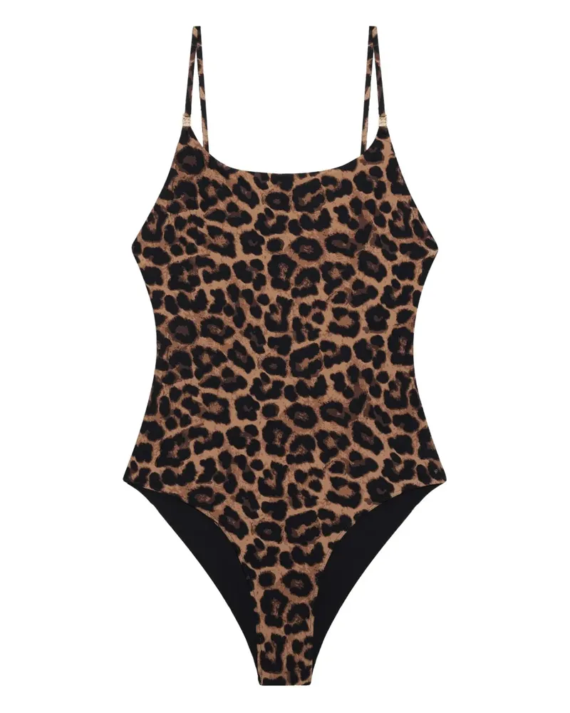 Anine Bing leopard-print swimsuit - Braun Braun