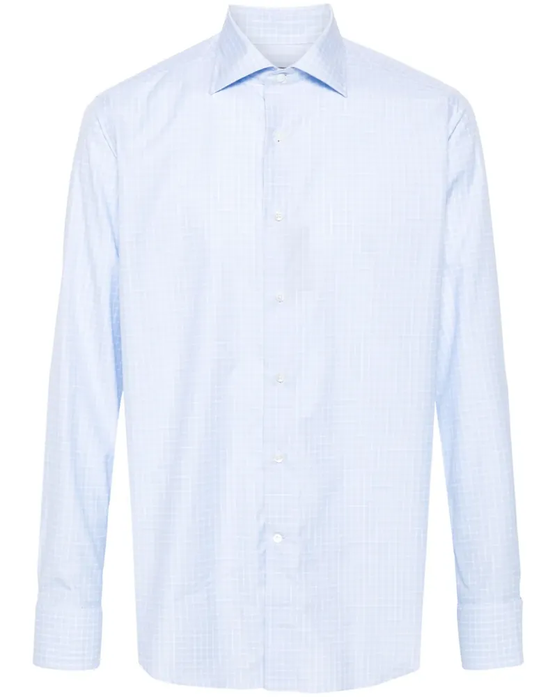 Canali Hemd mit Karomuster - Blau Blau