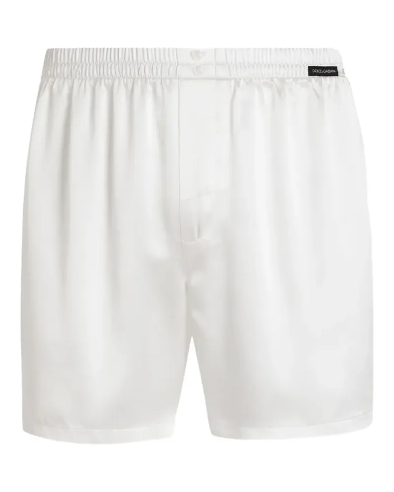 Dolce & Gabbana Boxershorts aus Seidensatin - Weiß Weiß