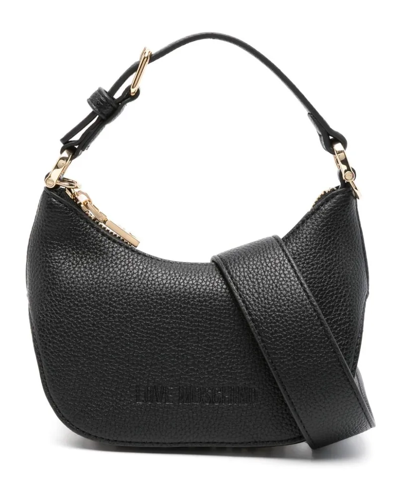 Moschino Handtasche mit Logo-Schriftzug - Schwarz Schwarz