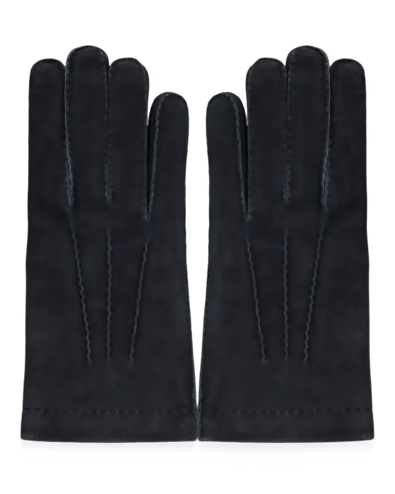 MOORER suede-finish topstitched gloves - Schwarz Schwarz