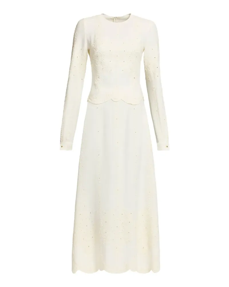 Elie Saab Maxikleid mit Rundhalsausschnitt - Nude Nude