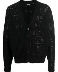 GCDS Cardigan aus Monogramm-Makramee Schwarz