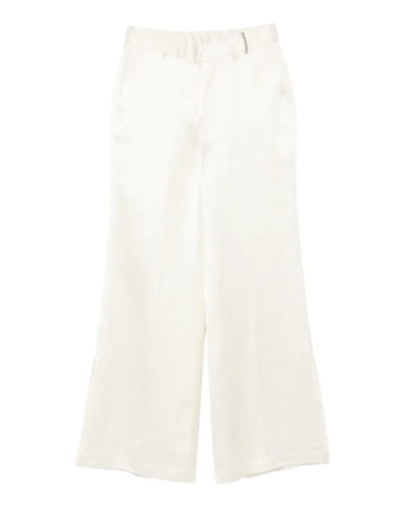 PANICALE Cashmere flat-front trousers - Weiß Weiß