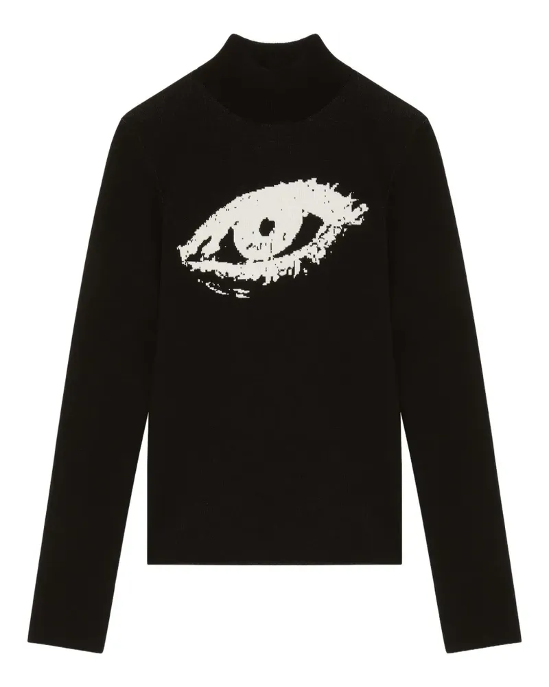 Courrèges Pullover mit Jacquard - Schwarz Schwarz