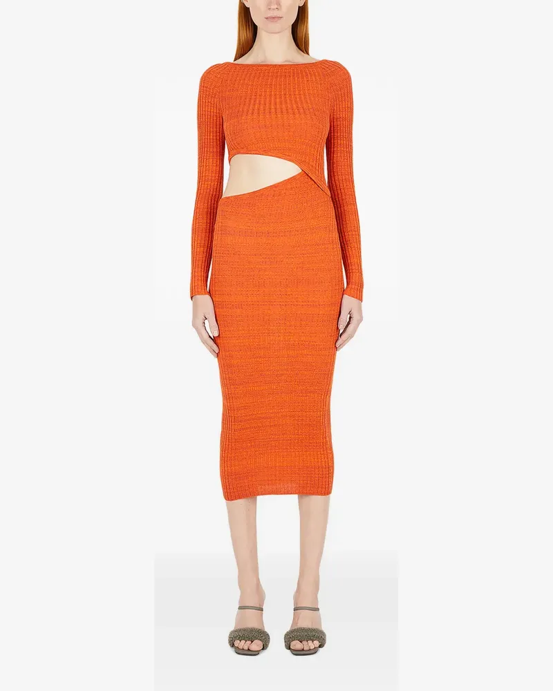 Wynn Hamlyn Origami Midikleid mit Cut-Out - Orange Orange