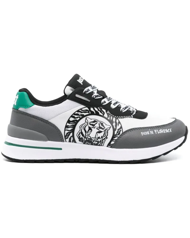 Just Cavalli Sneakers mit Tigerkopf-Print - Weiß Weiß