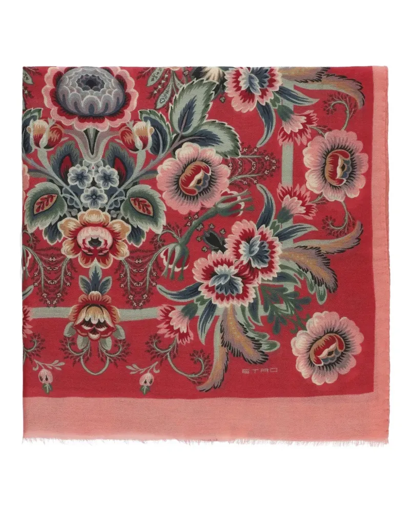 Etro Schal mit Blumenmotiv - Rot Rot