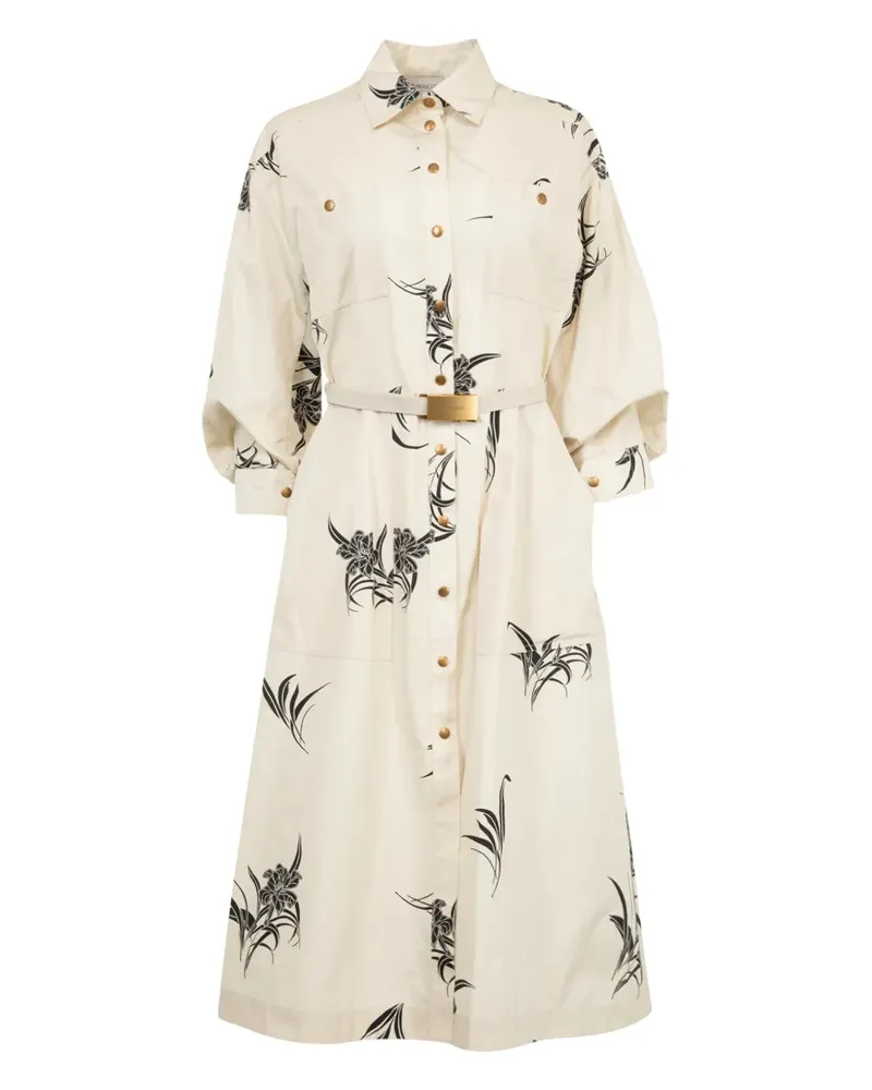 Moncler Kleid mit Blumen-Print - Nude Nude