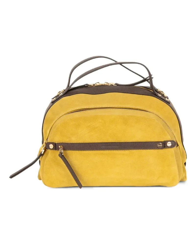 Borbonese Tote Bag mit Wildlederbesatz - Gelb Gelb