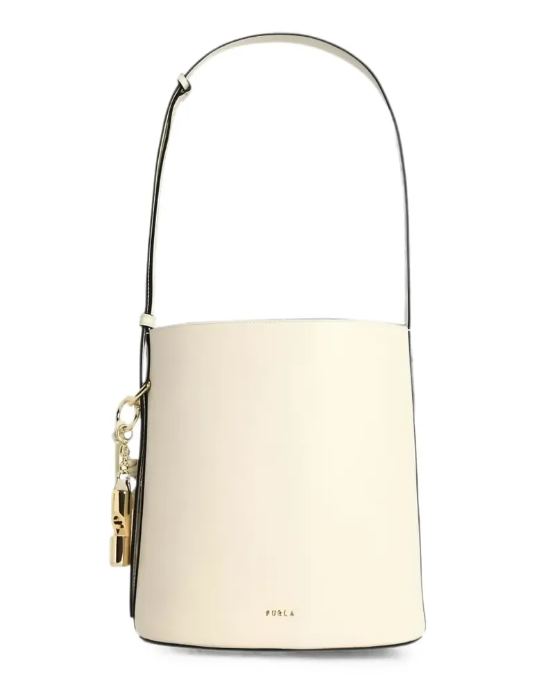 Furla Roxie logo-print bucket bag - Nude Nude