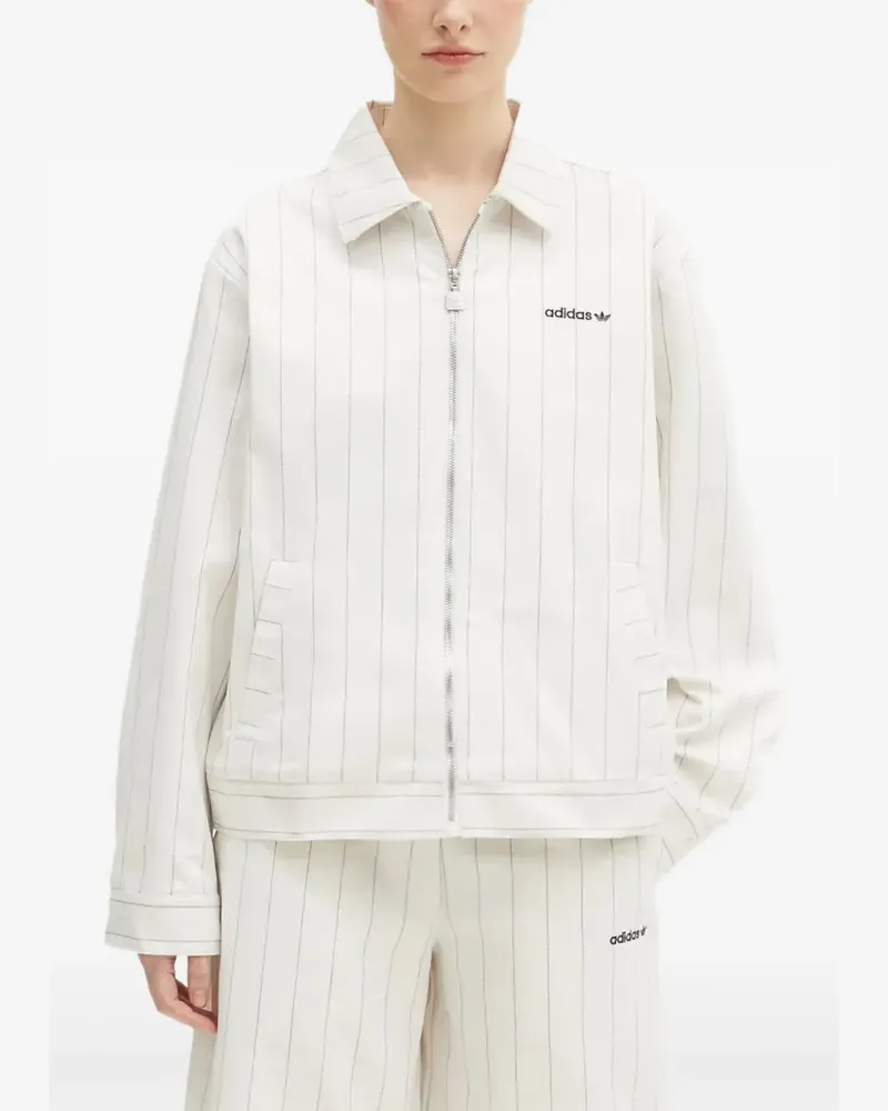 adidas Jacke mit Nadelstreifen - Weiß Weiß